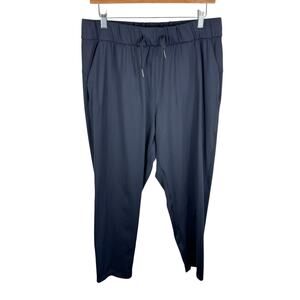 G4Free Black Nylon Elastic Waist Drawstring Stretchy Cropped Casual Pants Sz XL